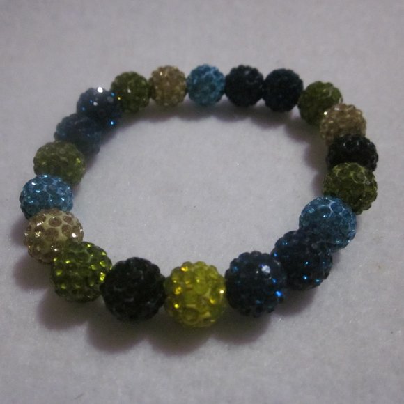 Multi Color Pave Bling Stretch Bracelet. - Picture 3 of 4